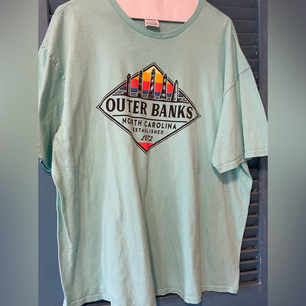 Delta Pro Weight Pastel Teal Outer Banks Retro Tee